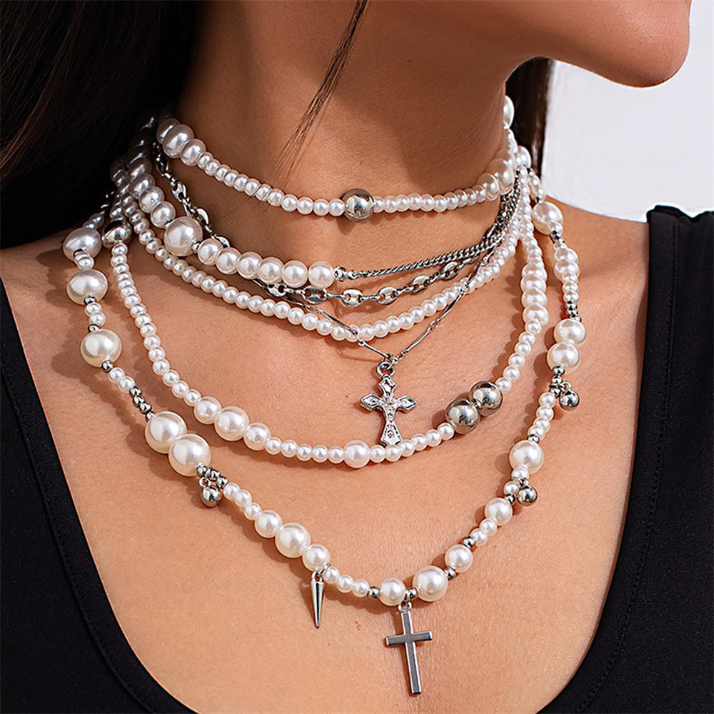 Multi-layer Imitatie Parel Kra - Layered Pendant Necklace Aesthetic recensie en prijs