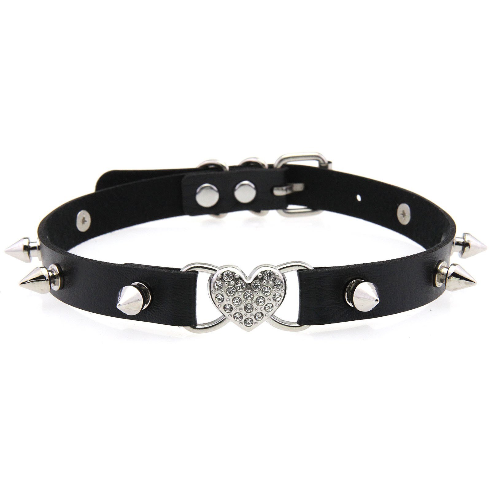 Goth Hart Kraag Zwarte Choker  - Goth Punk Spike Choker recensie en prijs