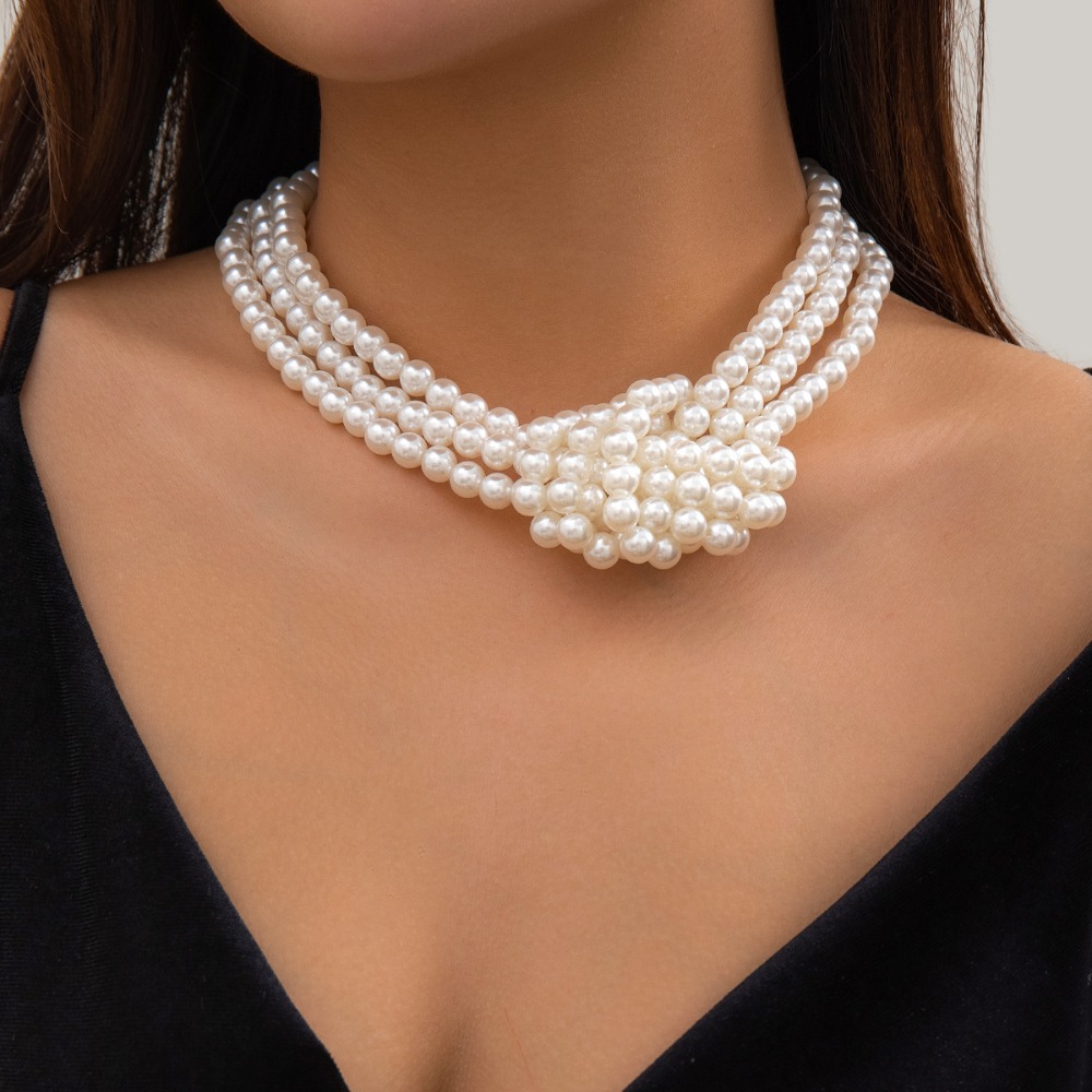 Mode Retro Zwart Wit Stiksel K - Pearl Choker Necklace Vintage recensie en prijs