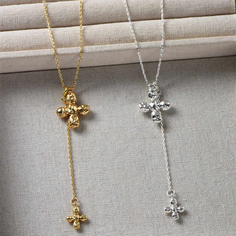 Europa Amerika Groot Hart Dubb - Cross Pendant Necklace Gold recensie en prijs