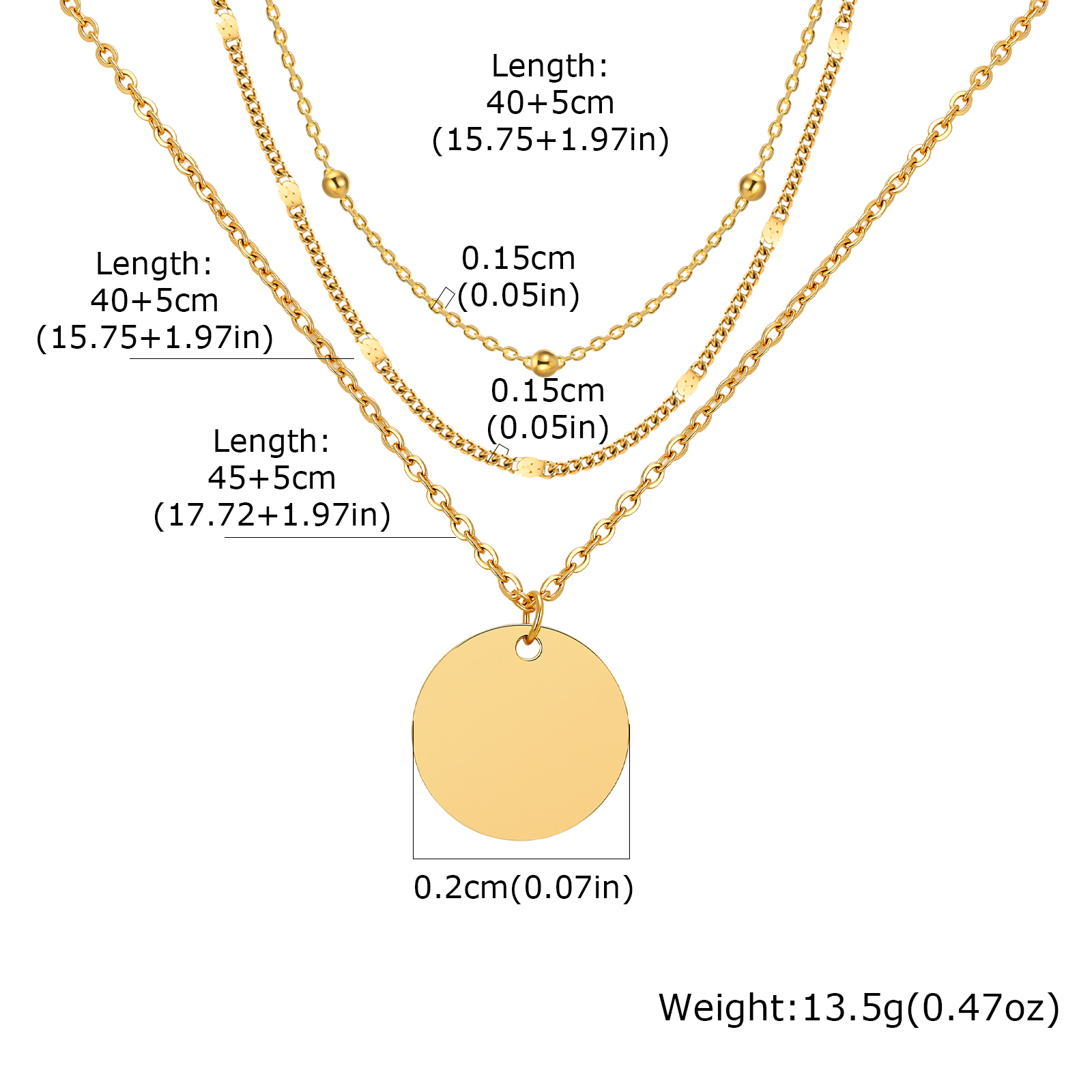 Roestvrijstalen gelaagde ketti - Layered Pendant Necklace Aesthetic recensie en prijs