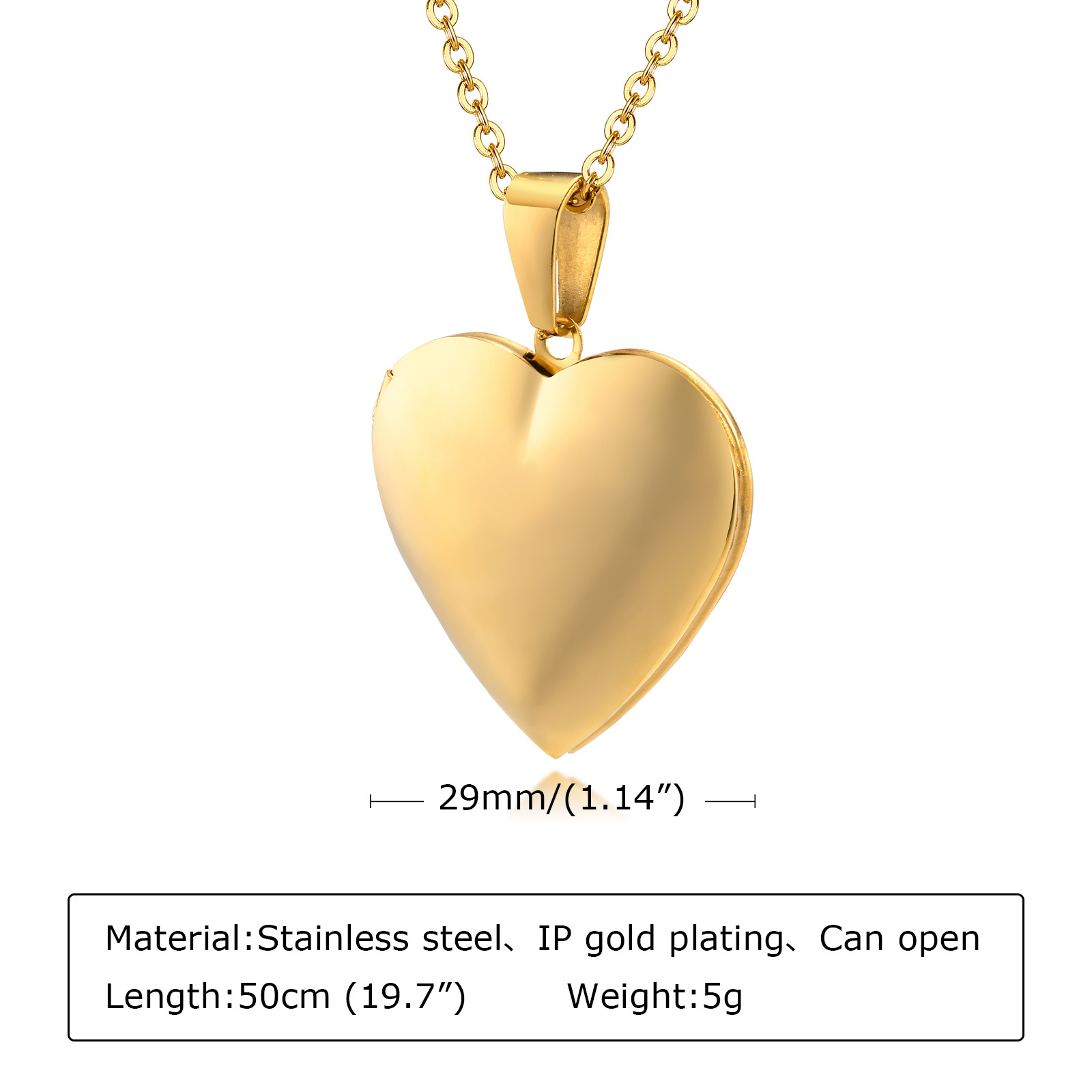 Roestvrij stalen sieraden hart - Heart Locket Necklace Photo recensie en prijs