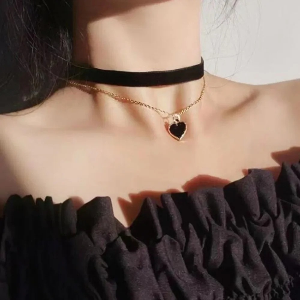 Meerlaagse zwarte perzikvormig - Layered Pendant Necklace Aesthetic recensie en prijs