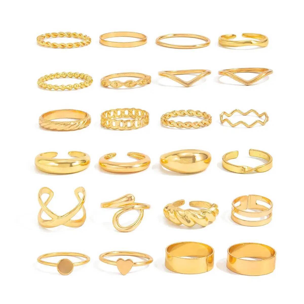 KunJoe 24 stks/set Trendy Onre - Vintage Punk Knuckle Rings Set recensie en prijs