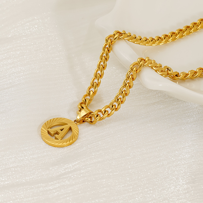 Roestvrij staal 5MM Cubaanse k - Initial Letter Necklace 18K Gold recensie en prijs