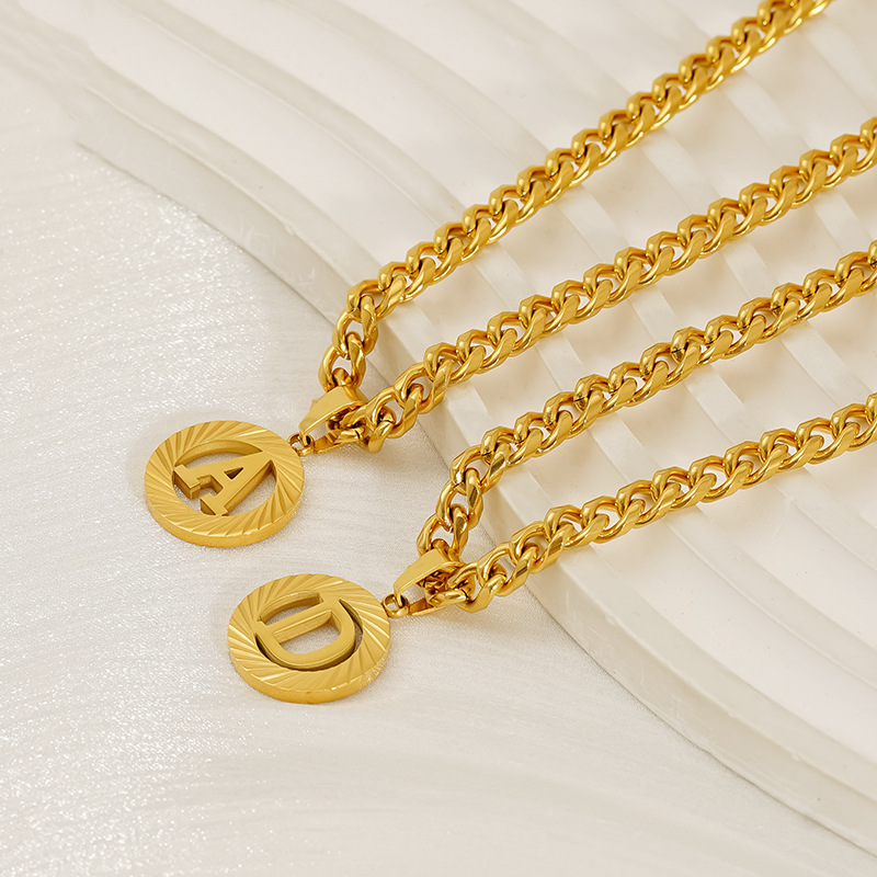 Roestvrij staal 5MM Cubaanse k - Initial Letter Necklace 18K Gold recensie en prijs