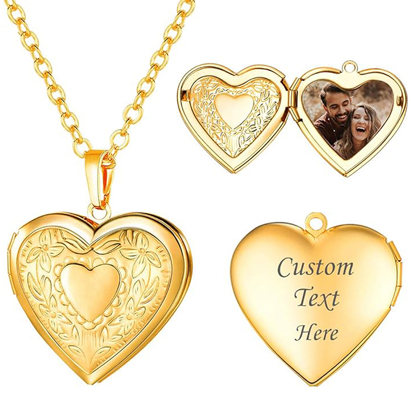 Gepersonaliseerde hanger met f - Heart Locket Necklace Photo recensie en prijs