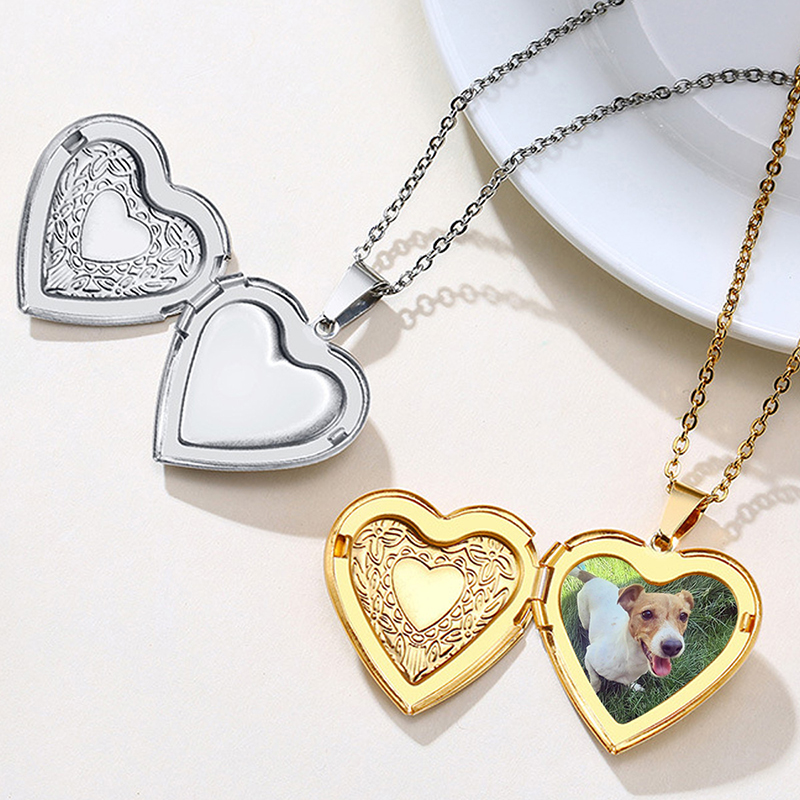 Gepersonaliseerde hanger met f - Heart Locket Necklace Photo recensie en prijs
