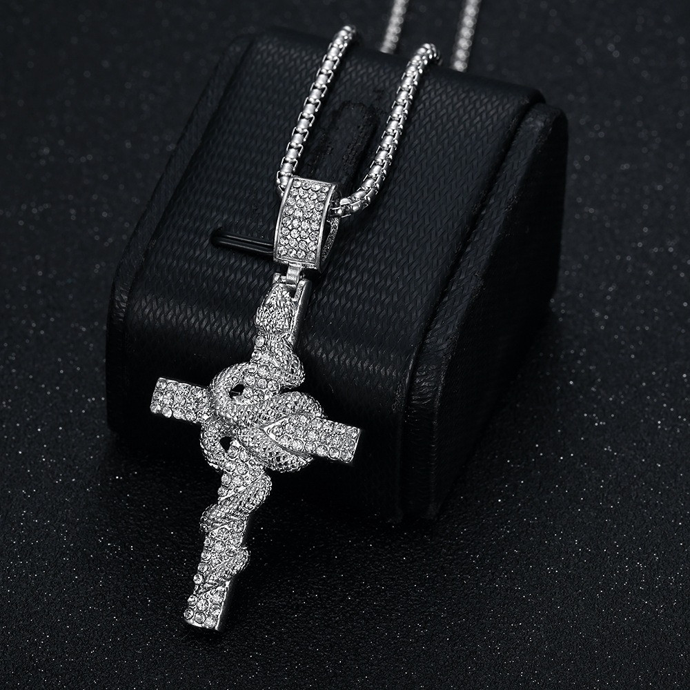 Slangpatroon gesneden roestvri - Cross Pendant Necklace Gold recensie en prijs