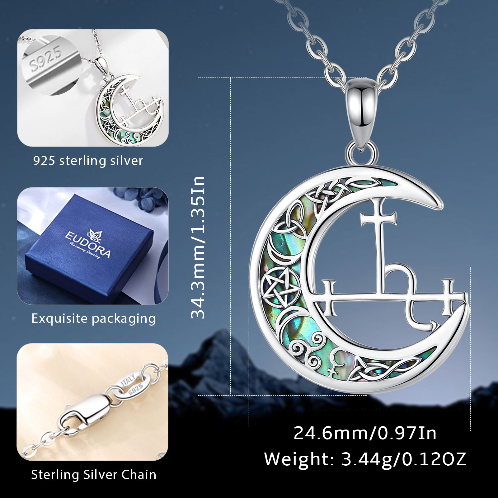 Eudora 925 Sterling Zilver Lil - 925 Sterling Silver Chain Necklace Men recensie en prijs