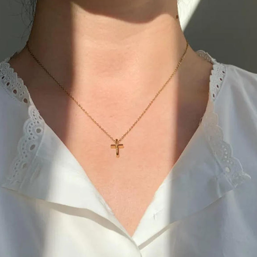Prachtige gouden kruisketting, - Cross Pendant Necklace Gold recensie en prijs
