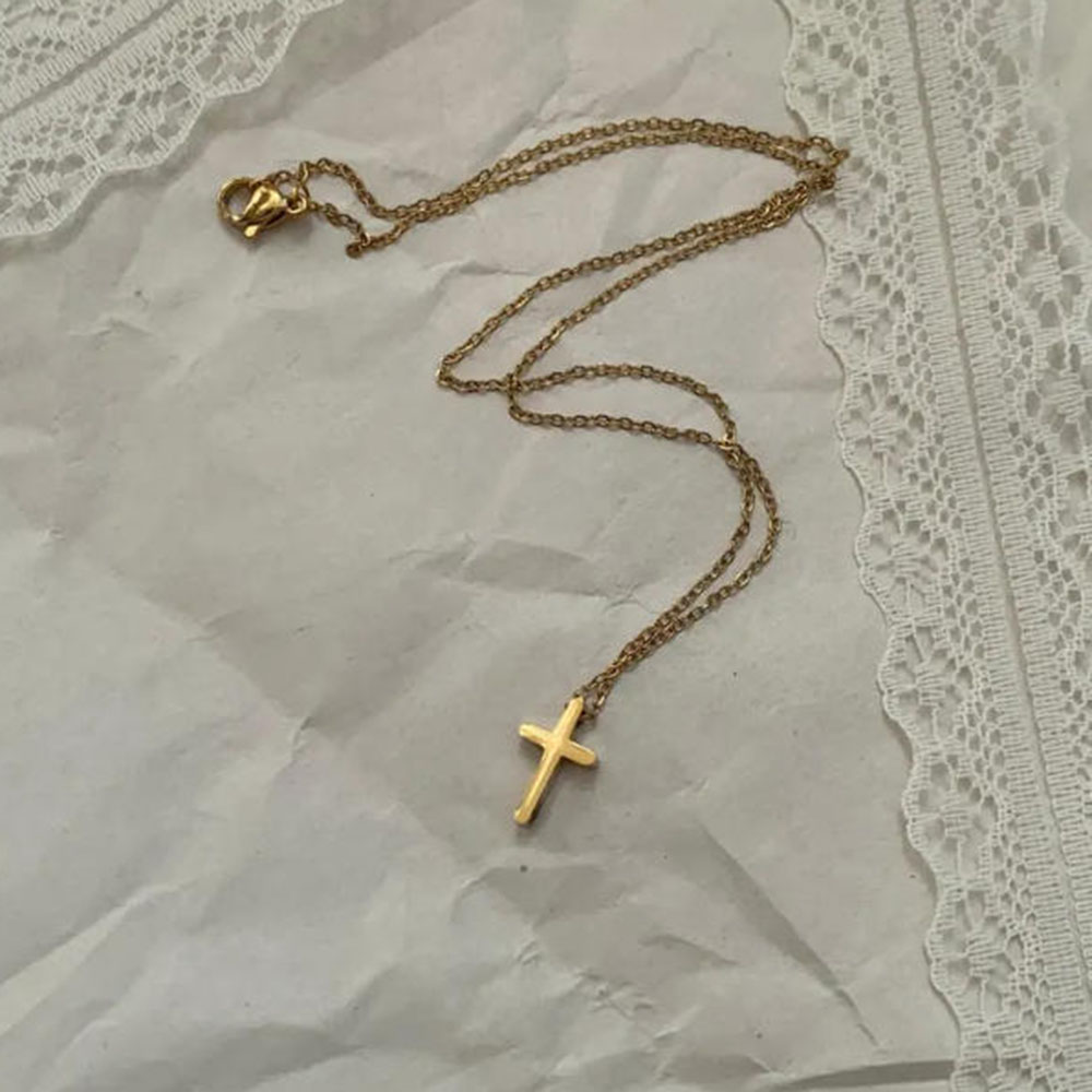 Prachtige gouden kruisketting, - Cross Pendant Necklace Gold recensie en prijs