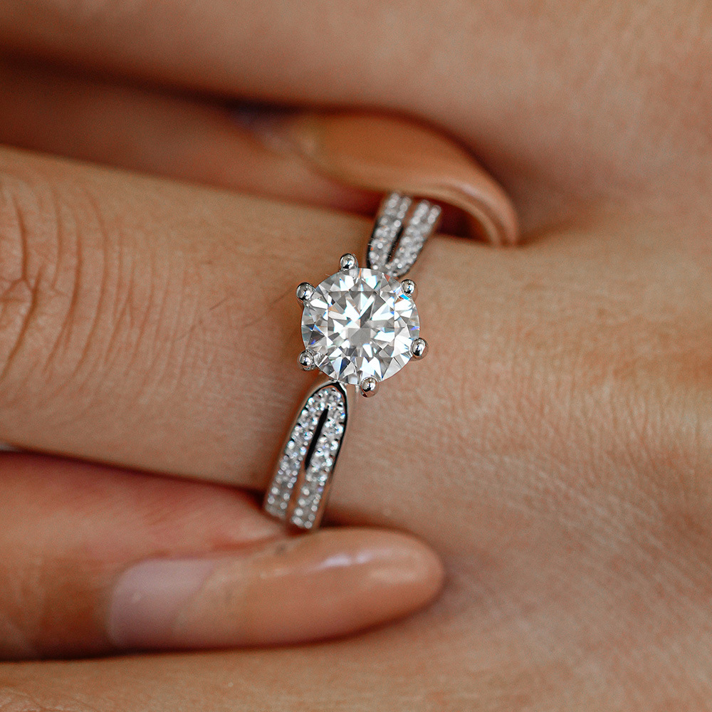 0.5/1/2/3 Karaat Klassieke Zes - Moissanite Engagement Ring 1 Carat recensie en prijs