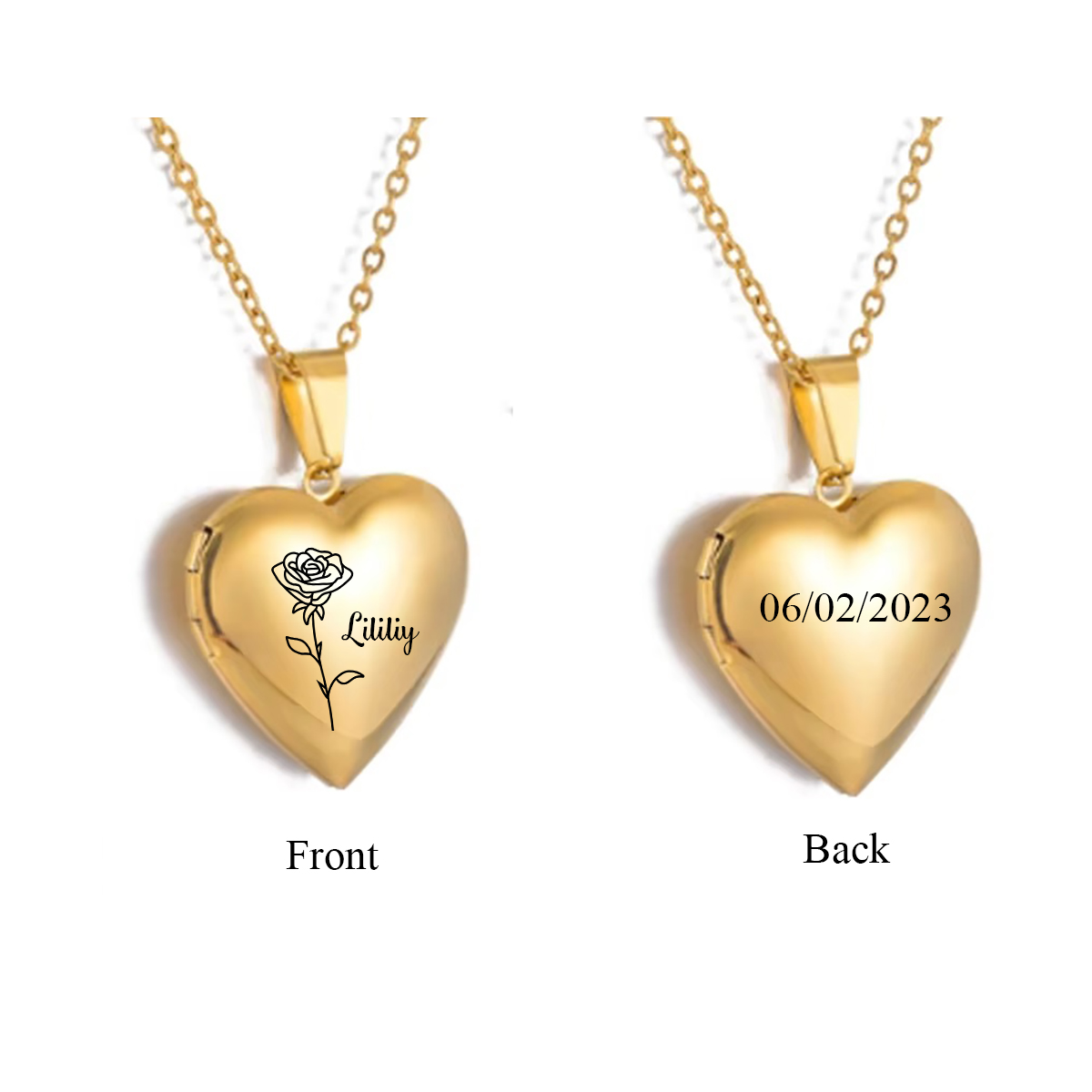 Aangepaste gepersonaliseerde h - Heart Locket Necklace Photo recensie en prijs