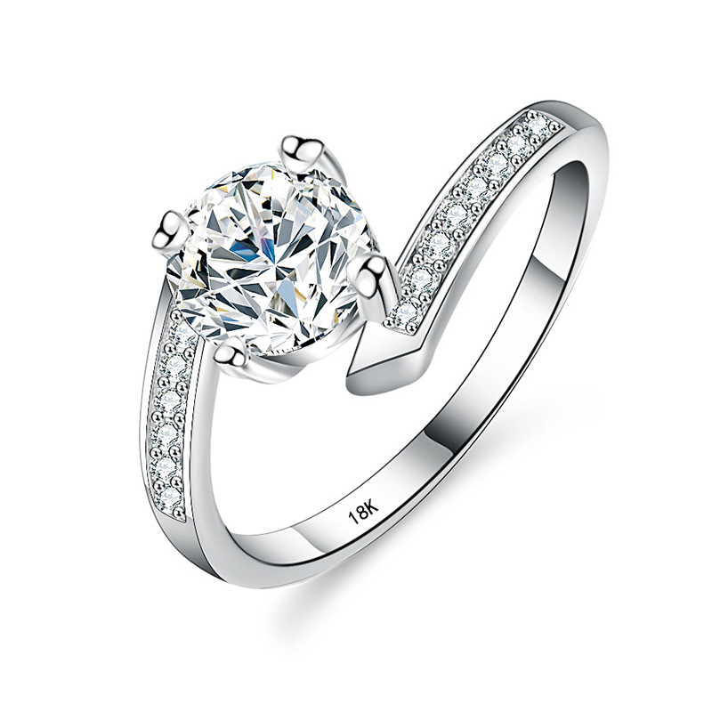 Yhamni 18K Wit Goud 1 Karaat H - Moissanite Engagement Ring 1 Carat recensie en prijs