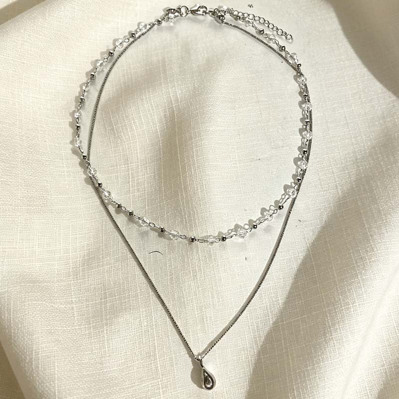Nieuwe mode waterdruppel hange - Layered Pendant Necklace Aesthetic recensie en prijs