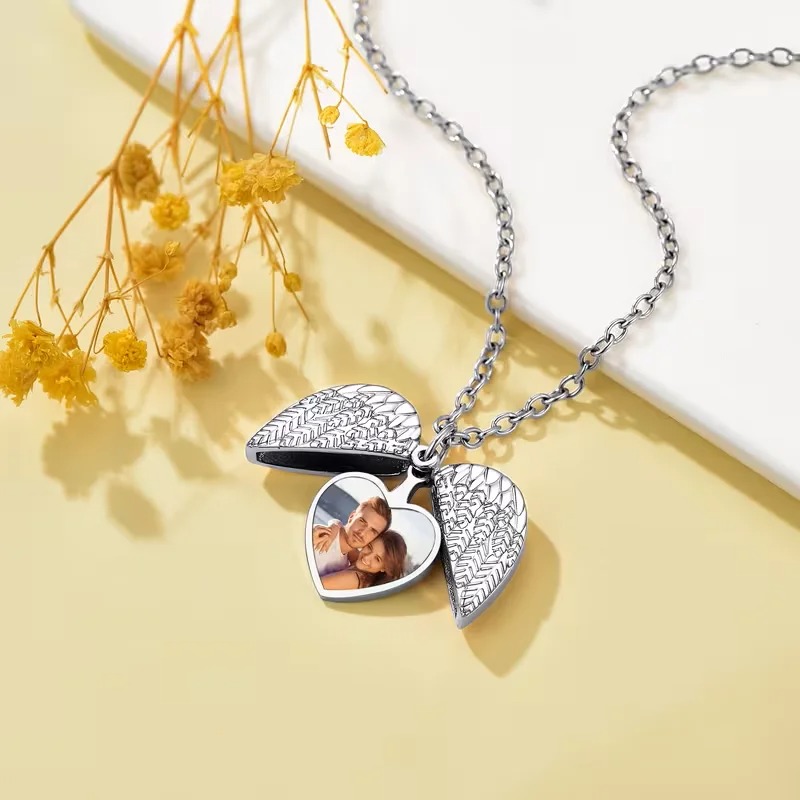 Aangepaste foto hart medaillon - Heart Locket Necklace Photo recensie en prijs