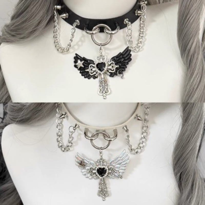 Gotische Subcultuur Engelenvle - Layered Pendant Necklace Aesthetic recensie en prijs