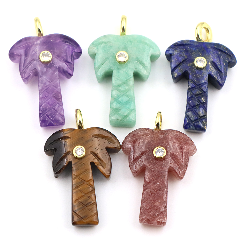 30 mm natuursteen kokospalmhan - Crystal Pendant Necklace Natural Stone recensie en prijs