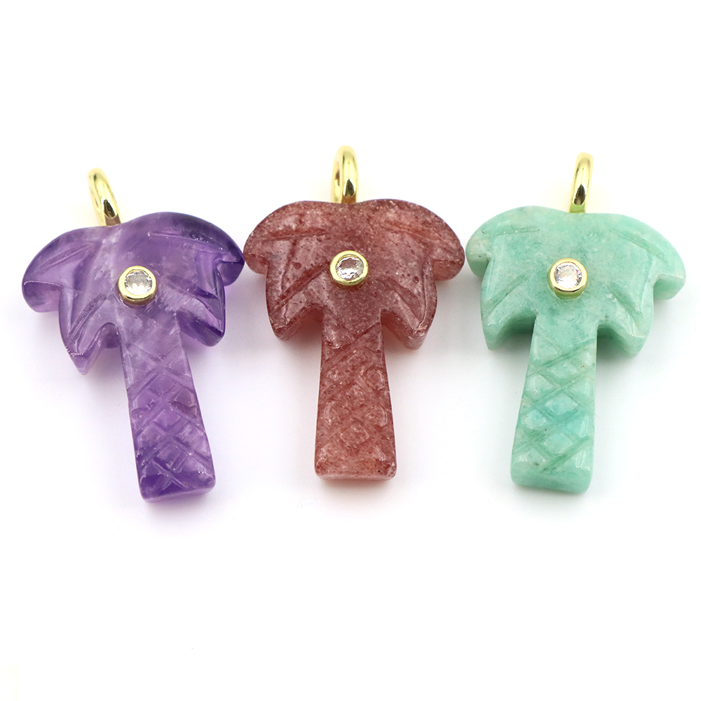 30 mm natuursteen kokospalmhan - Crystal Pendant Necklace Natural Stone recensie en prijs