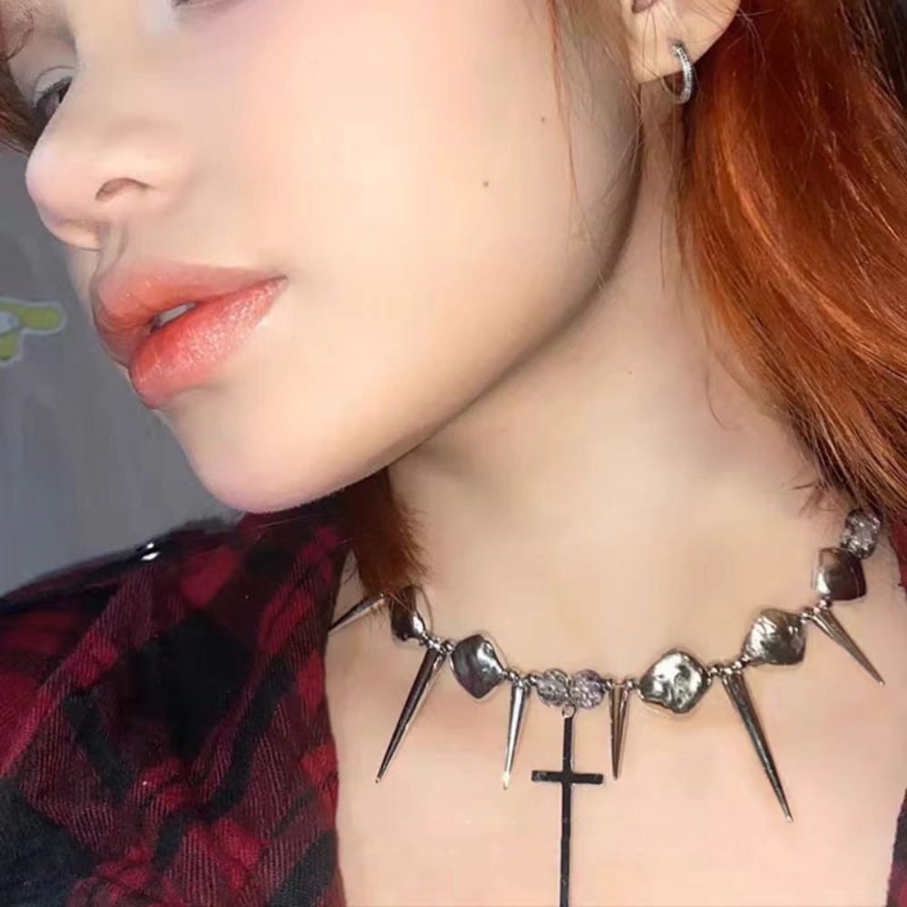 Y2k Subcultuur Spike Cross Riv - Goth Punk Spike Choker recensie en prijs