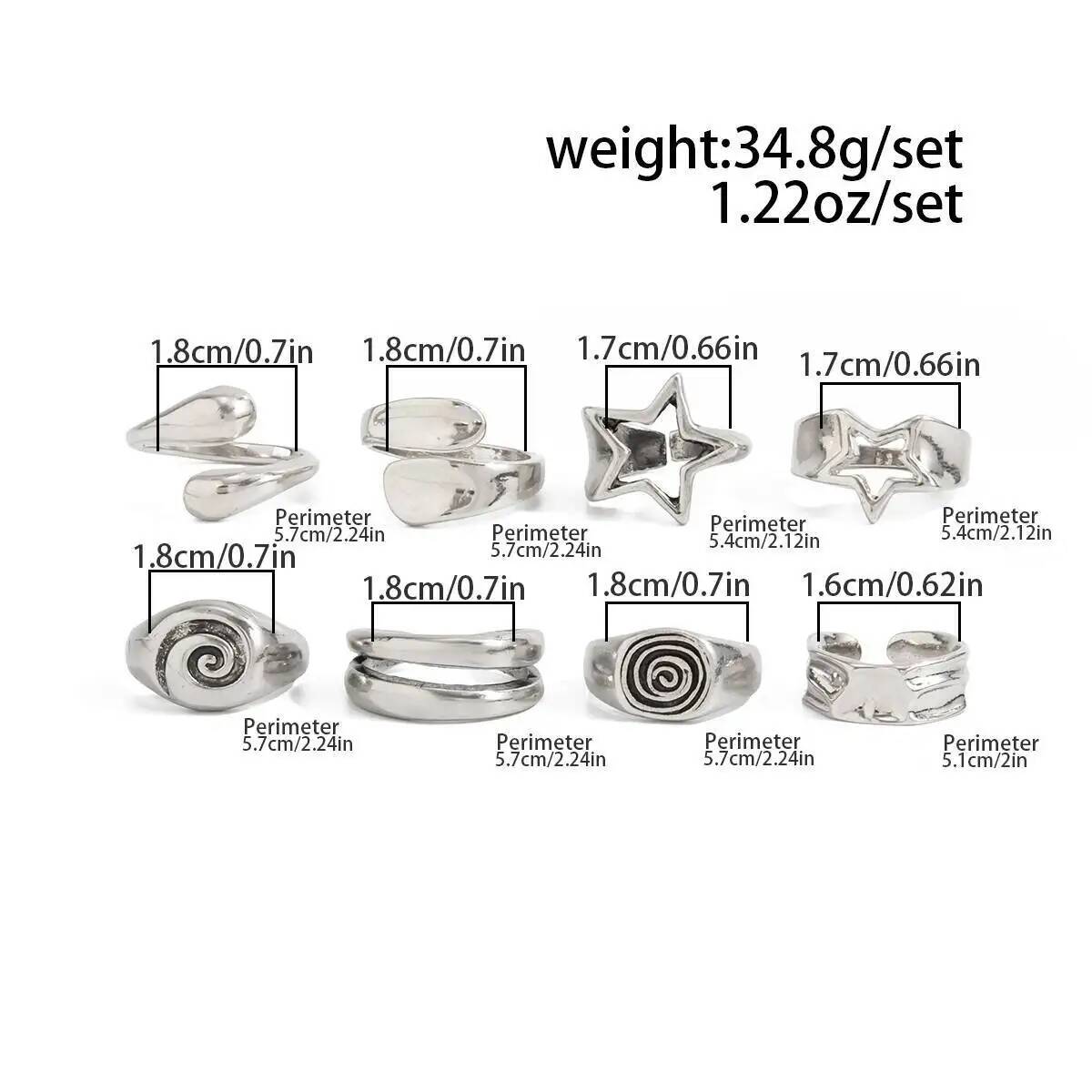 Ingemark 8 stks/set Gothic Pen - Vintage Punk Knuckle Rings Set recensie en prijs