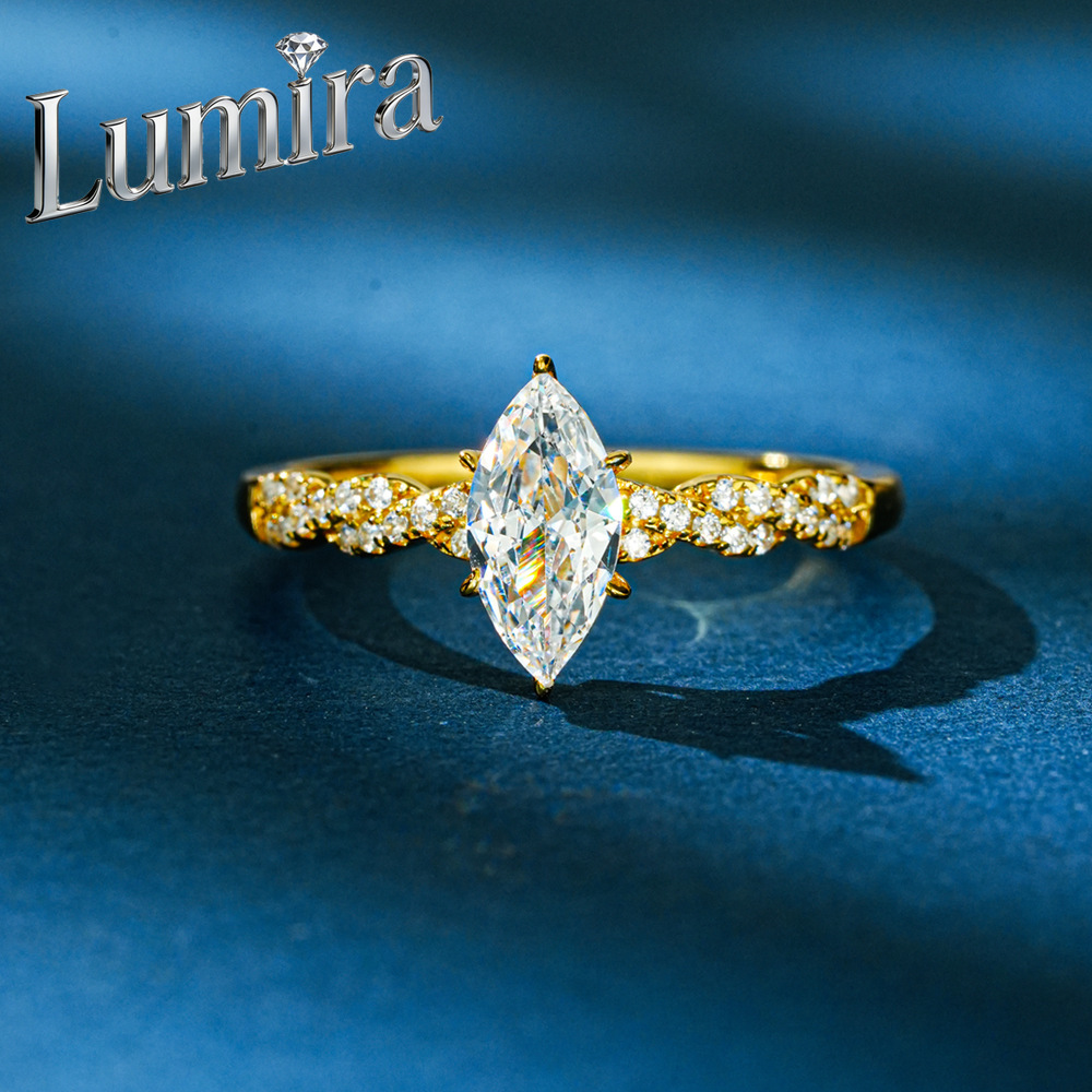 Lumira 100% 18K gouden marquis - Moissanite Engagement Ring 1 Carat recensie en prijs