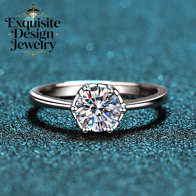 Exquise platina PT950 ring met - Moissanite Engagement Ring 1 Carat recensie en prijs