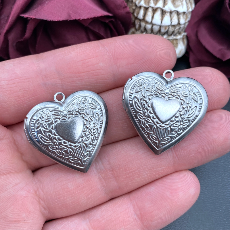 2 stuks roestvrijstalen hartdo - Heart Locket Necklace Photo recensie en prijs